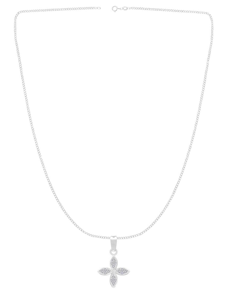 Collar con dije flor de plata P 925 4