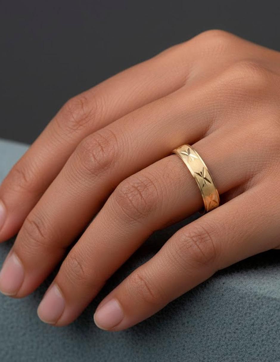 Anillo de estrella 10 k de oro brillante 5