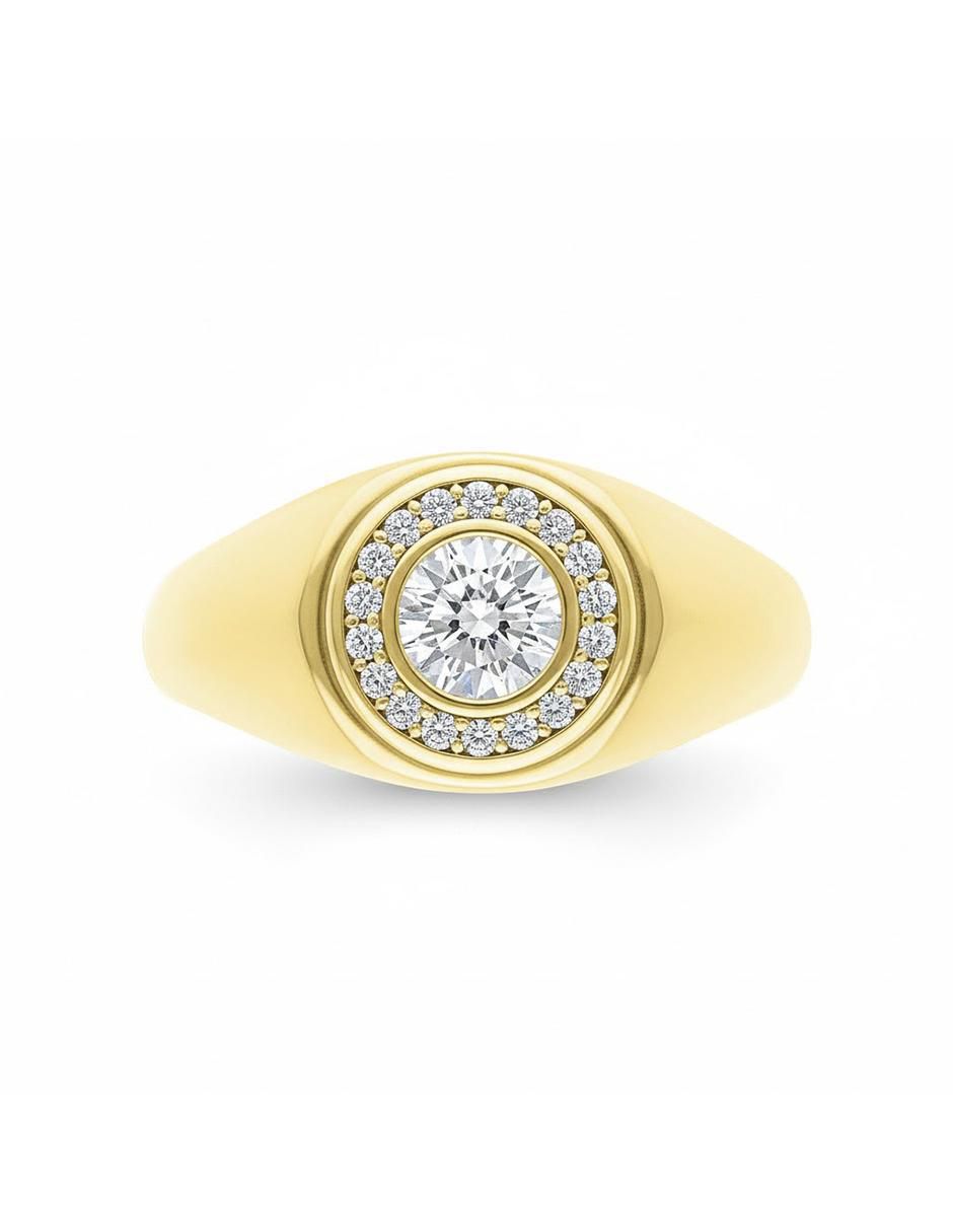 Anillo de rombo 10 k de oro zirconia brillante Anillo de rombo 10 k de oro zirconia brillante