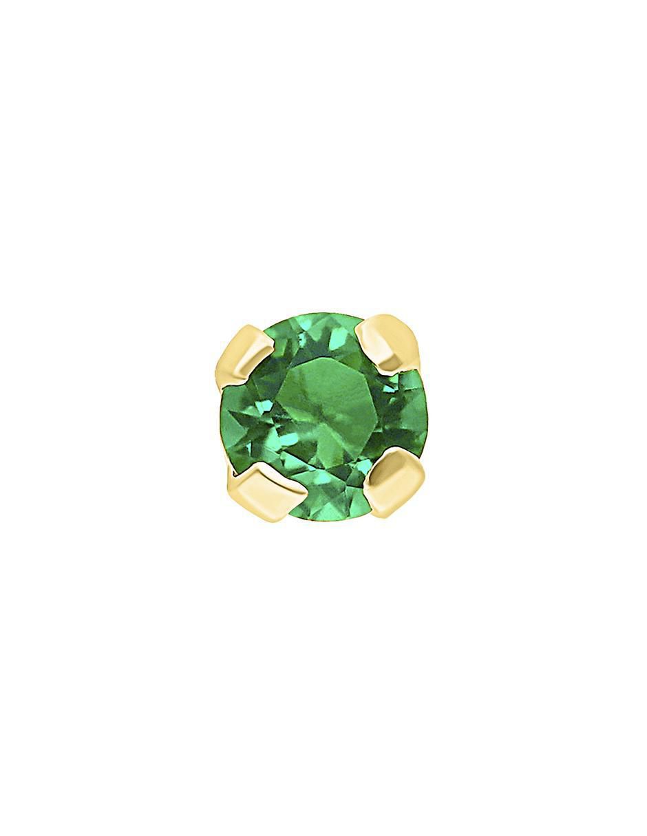 Broqueles circulares de oro 10 K zirconia