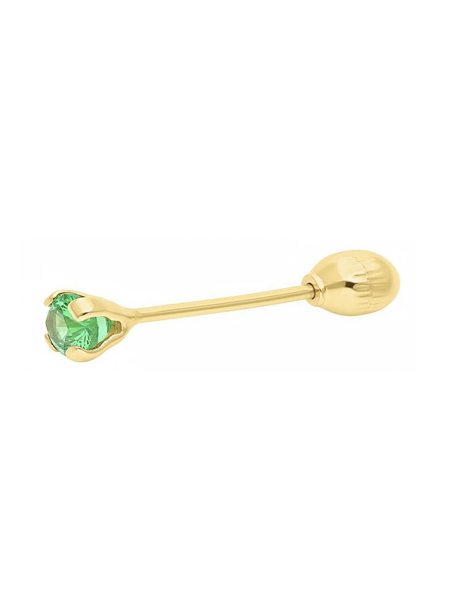 Broqueles circulares de oro 10 K zirconia 4