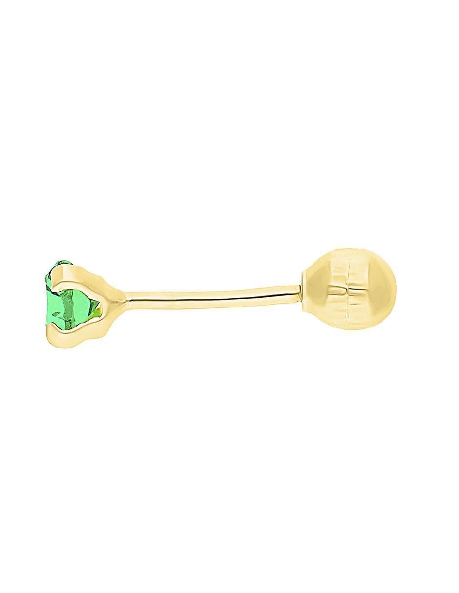 Broqueles circulares de oro 10 K zirconia 3