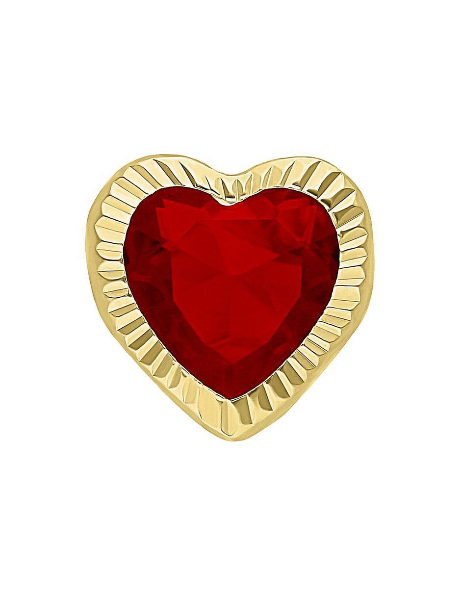 Broqueles de corazón de oro 10 K con acabado brillante