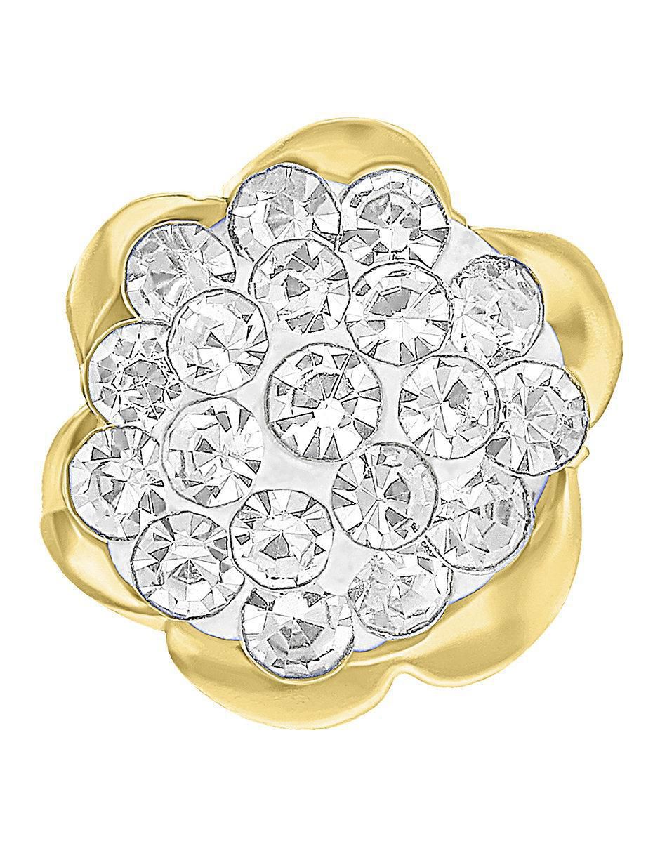 Broqueles de flor de oro 10 K con acabado brillante