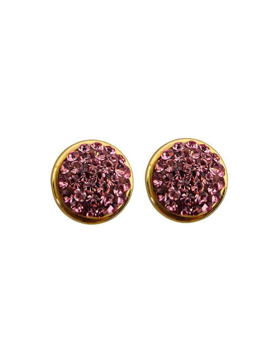 Broqueles circulares de oro 14 K con acabado pavé Broqueles circulares de oro 14 K con acabado pavé