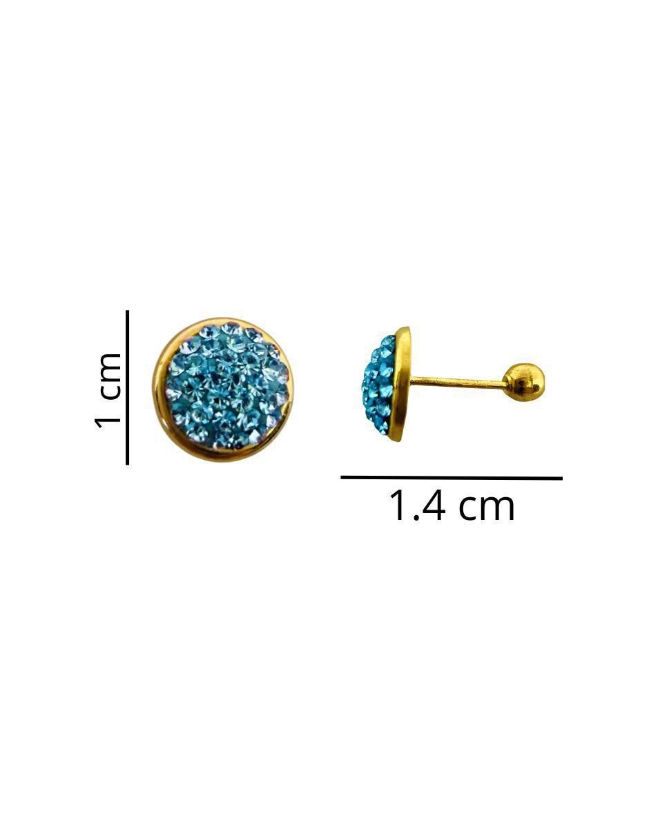 Broqueles circulares de oro 14 K con acabado pavé 4