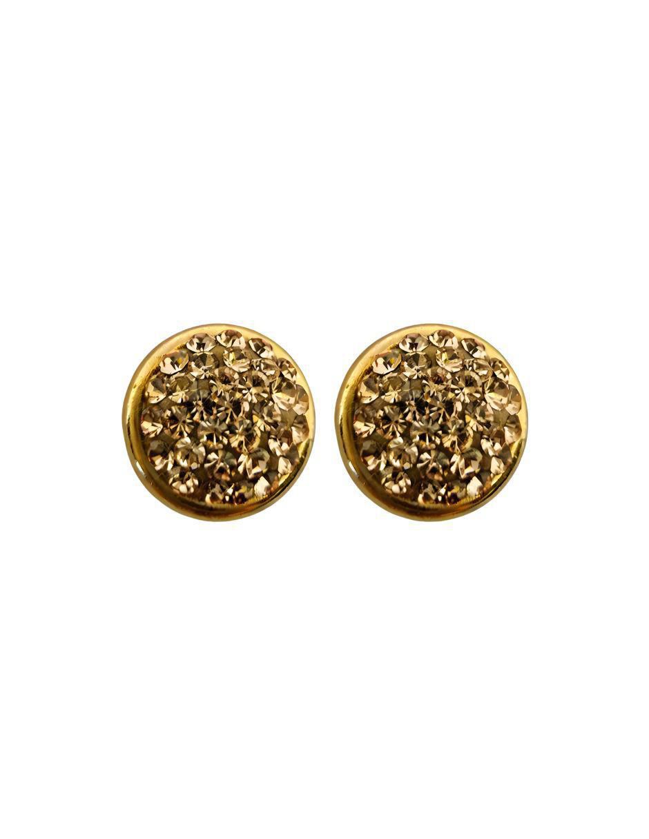 Broqueles circulares de oro 14 K con acabado pavé Broqueles circulares de oro 14 K con acabado pavé