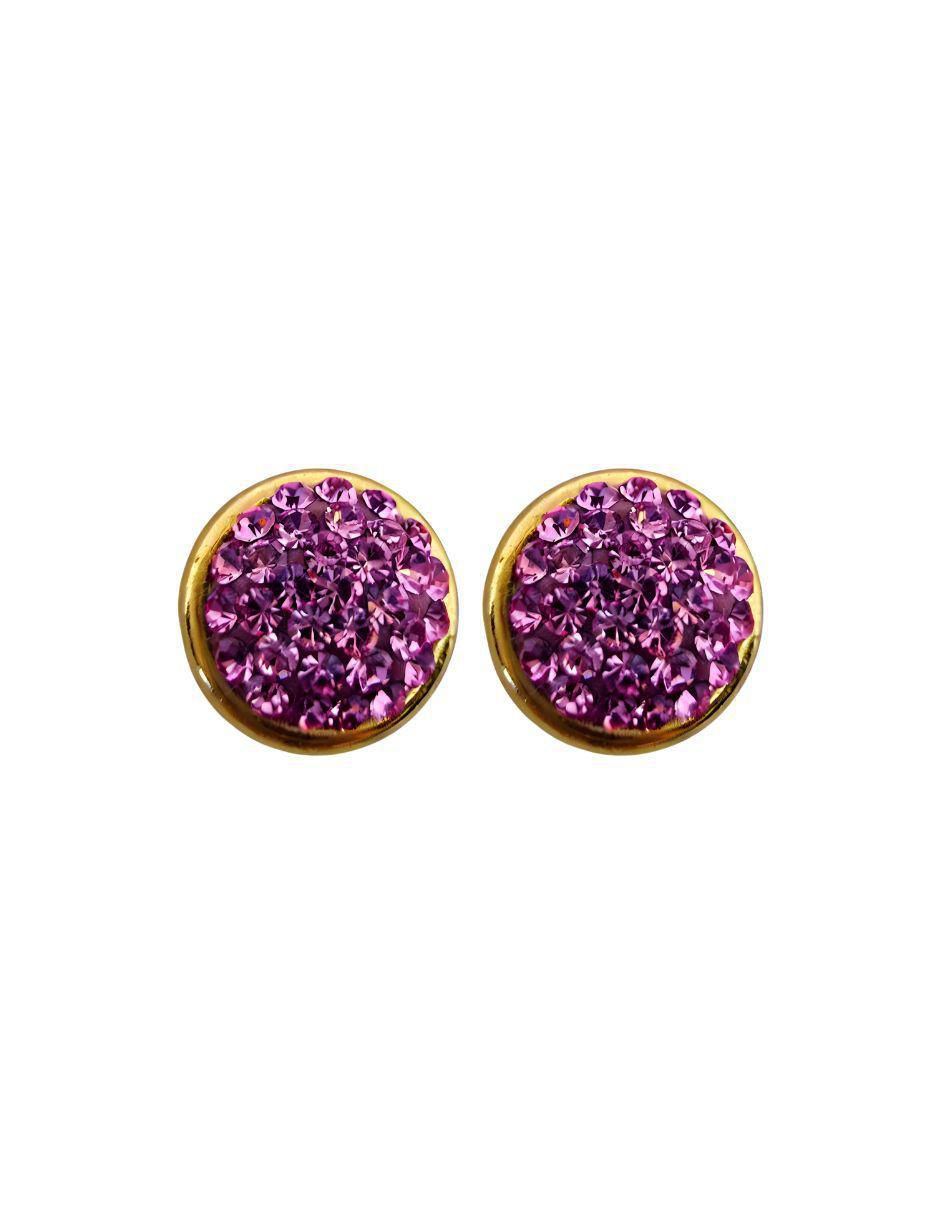 Broqueles circulares de oro 14 K con acabado pavé Broqueles circulares de oro 14 K con acabado pavé