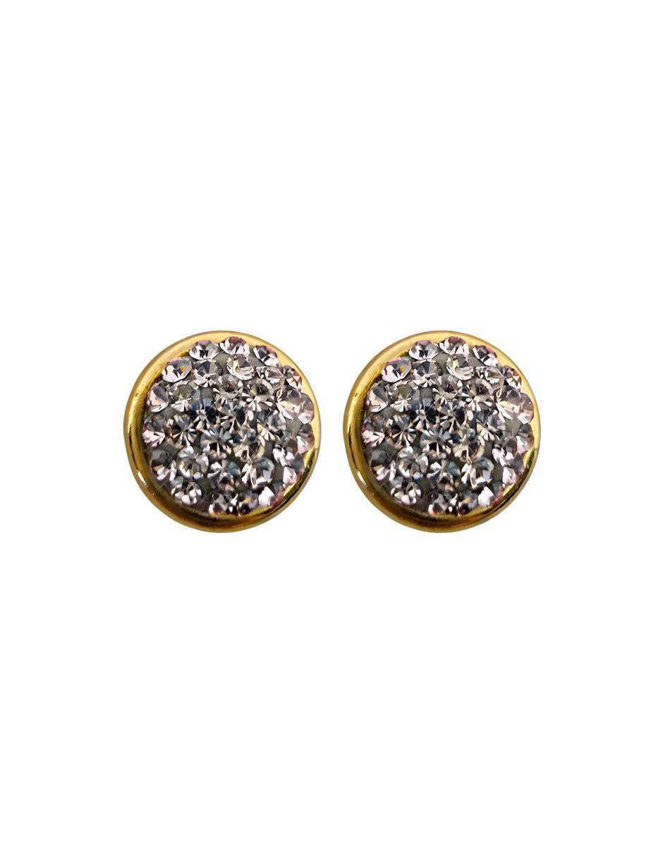 Broqueles circulares de oro 14 K con acabado pavé Broqueles circulares de oro 14 K con acabado pavé