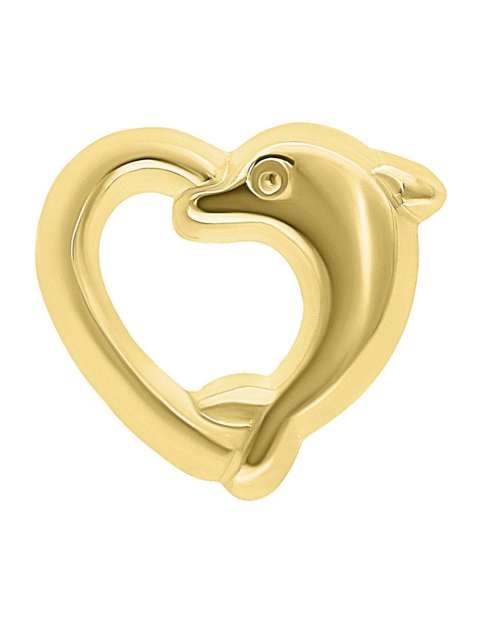 Broqueles de delfín de oro 10 K con acabado pulido 3