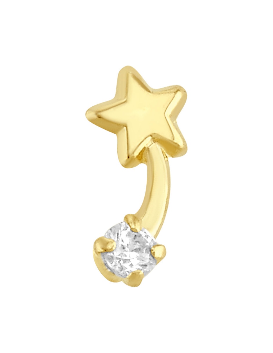 Broqueles de estrella de oro 10 K con acabado pulido Broqueles de estrella de oro 10 K con acabado pulido