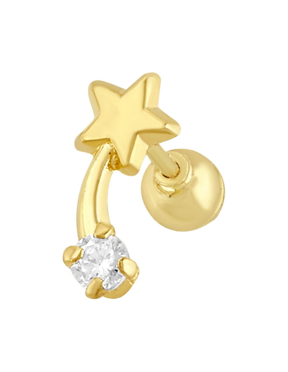 Broqueles de estrella de oro 10 K con acabado pulido 2