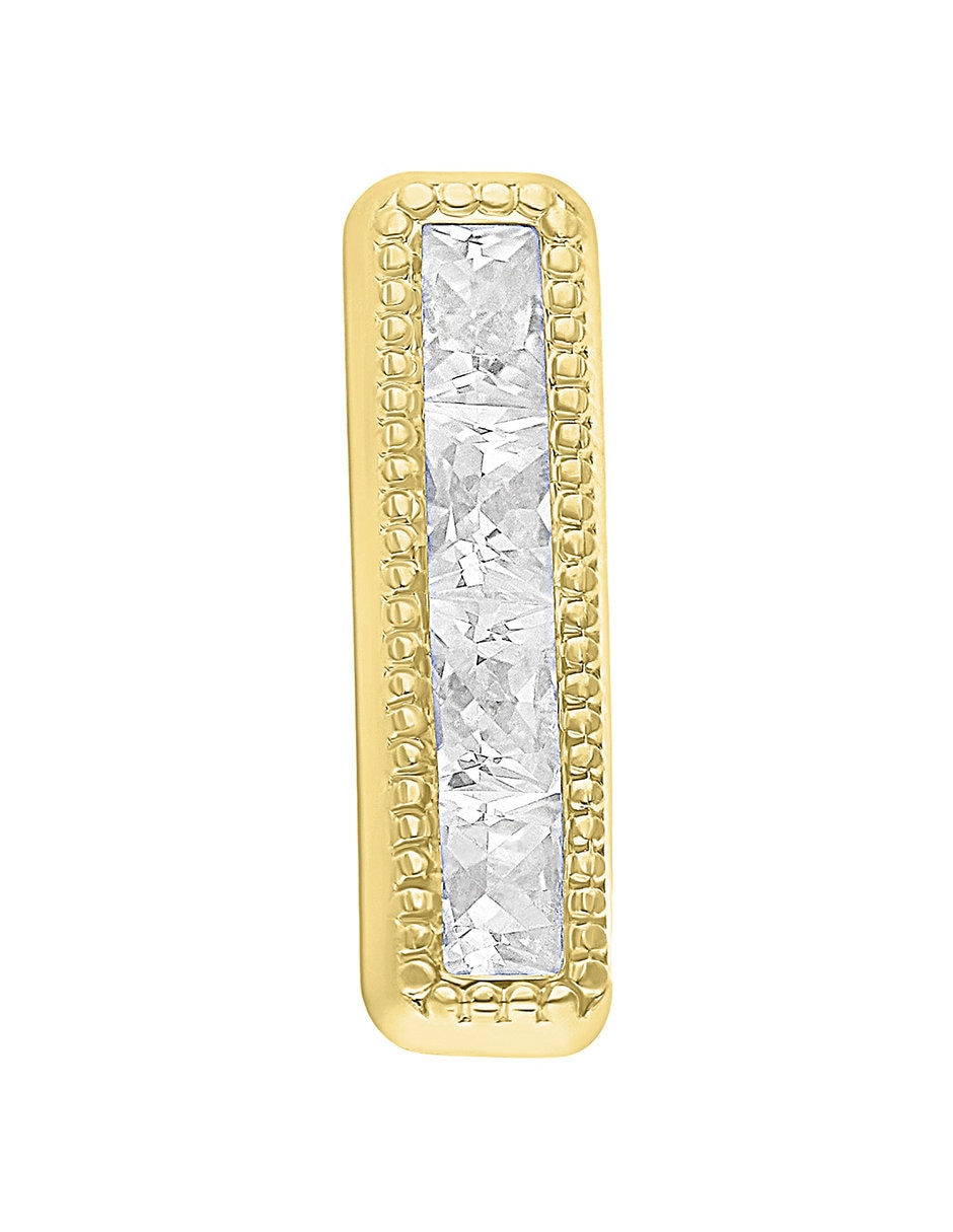 Broqueles rectangulares de oro 10 K con acabado pulido 3