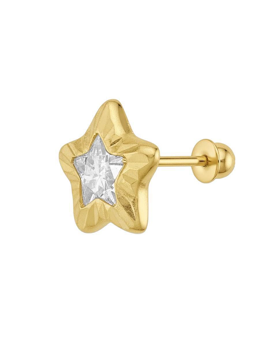 Broqueles de estrella de oro 10 K con acabado brillante 1