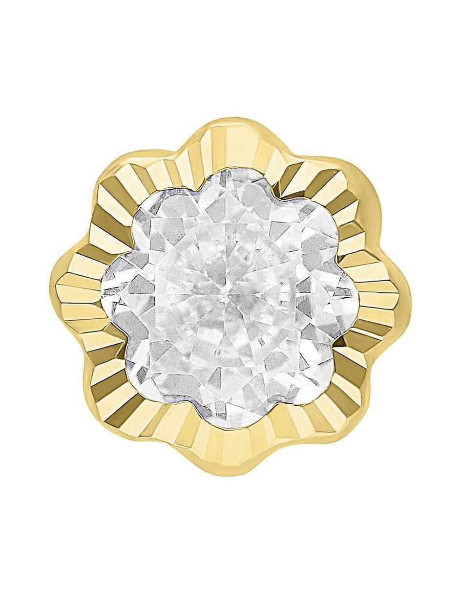 Broqueles de flor de oro 10 K con acabado brillante Broqueles de flor de oro 10 K con acabado brillante