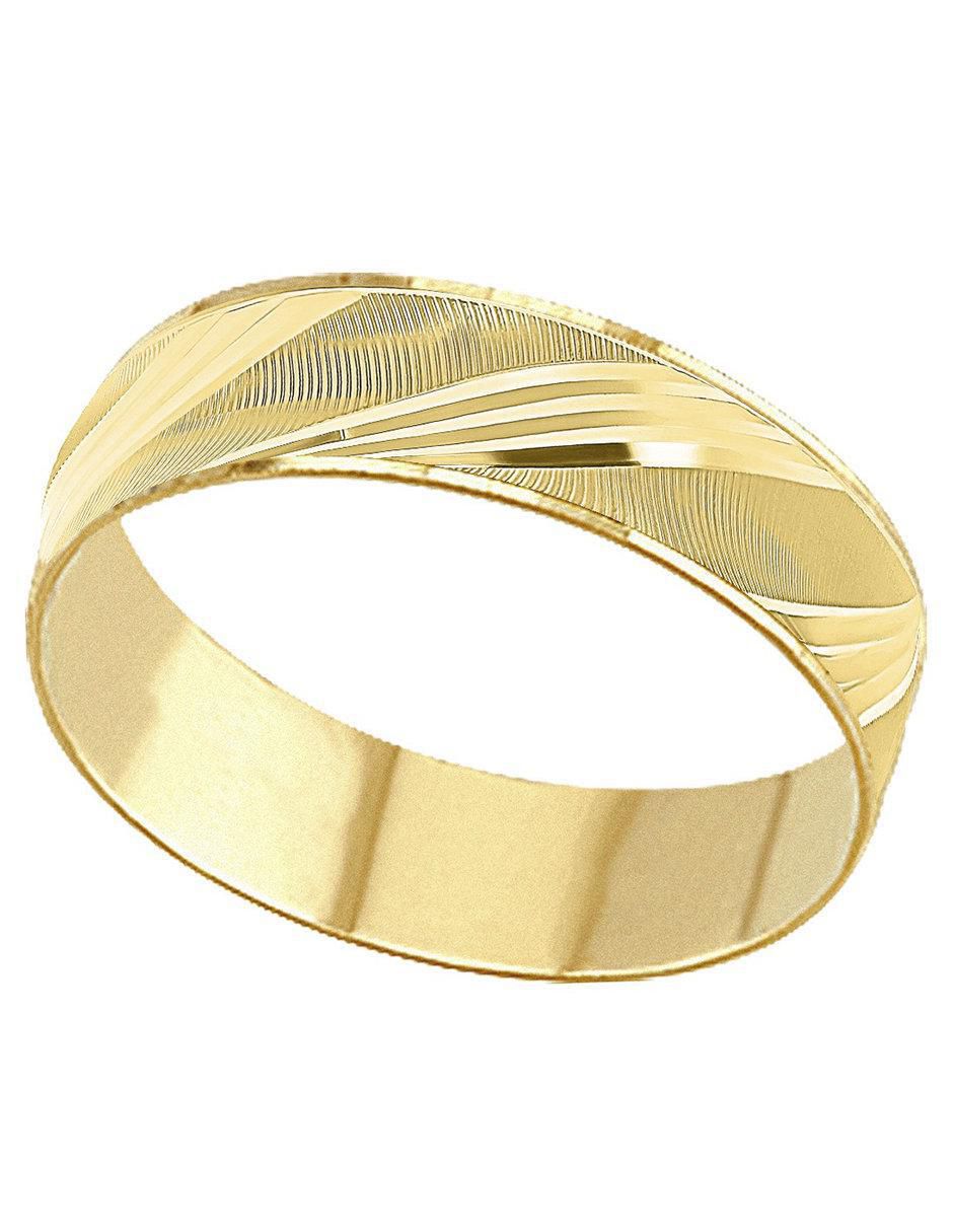 Anillo circular 10 k de oro brillante