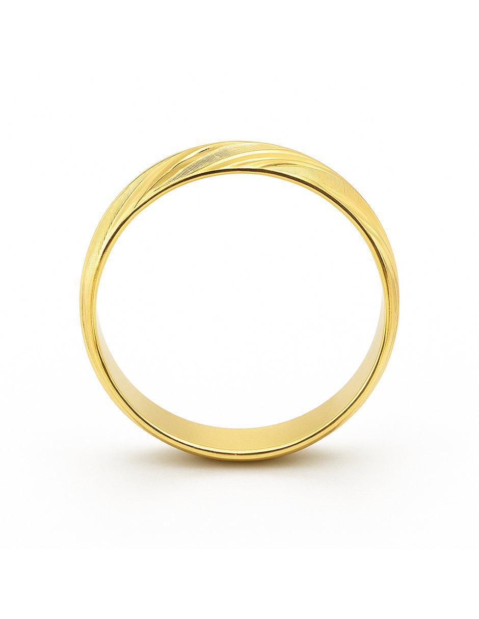 Anillo circular 10 k de oro brillante
