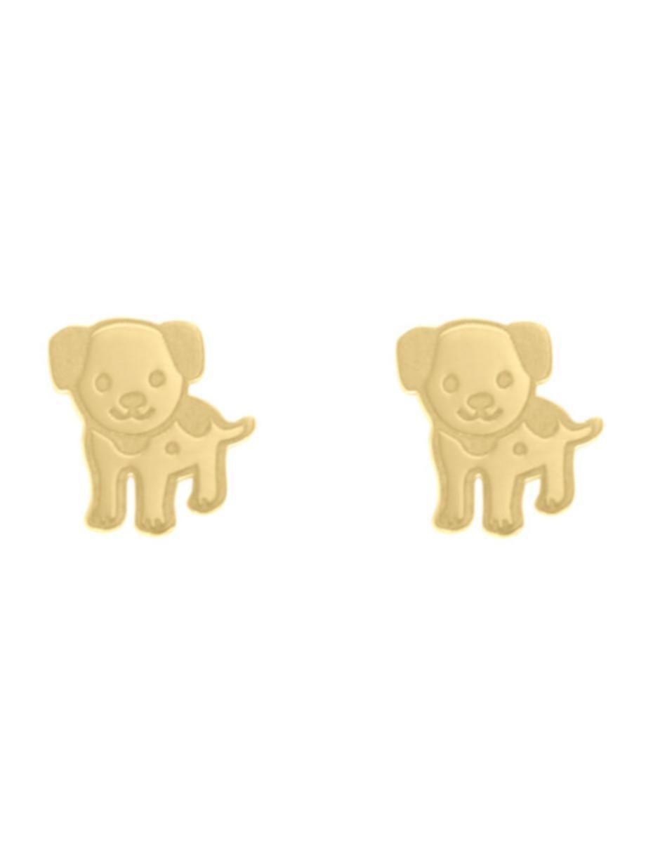 Aretes de perro de oro 14 K con acabado brillante Aretes de perro de oro 14 K con acabado brillante
