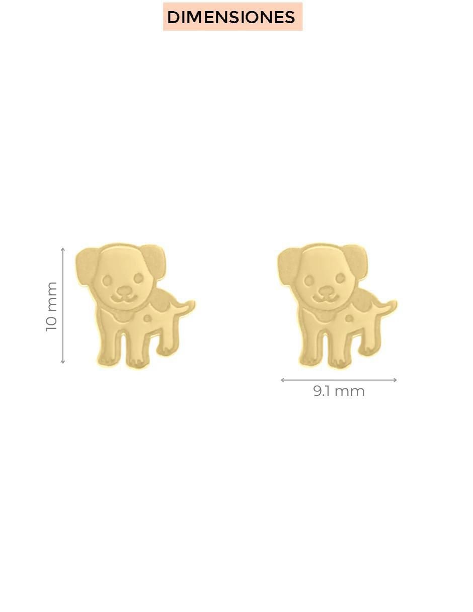 Aretes de perro de oro 14 K con acabado brillante 3
