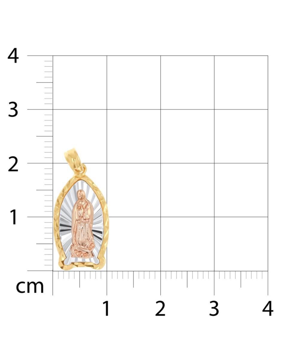 Medalla virgen de guadalupe de oro florentino 14 K