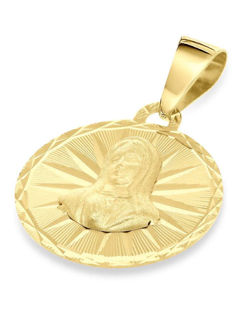 Medalla redonda virgen de guadalupe de oro amarillo 14 K Medalla redonda virgen de guadalupe de oro amarillo 14 K