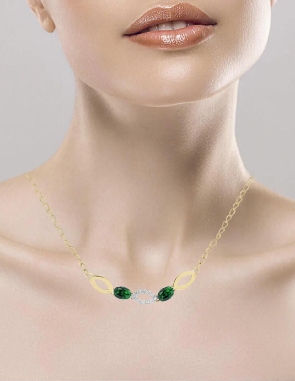 Gargantilla ovalada Noa de oro 14 K
