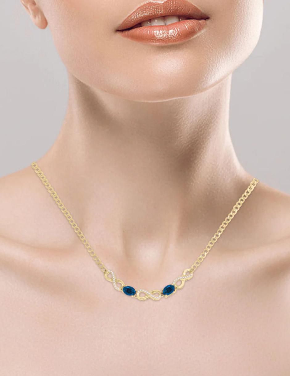 Gargantilla de infinito Lisa de oro 14 K