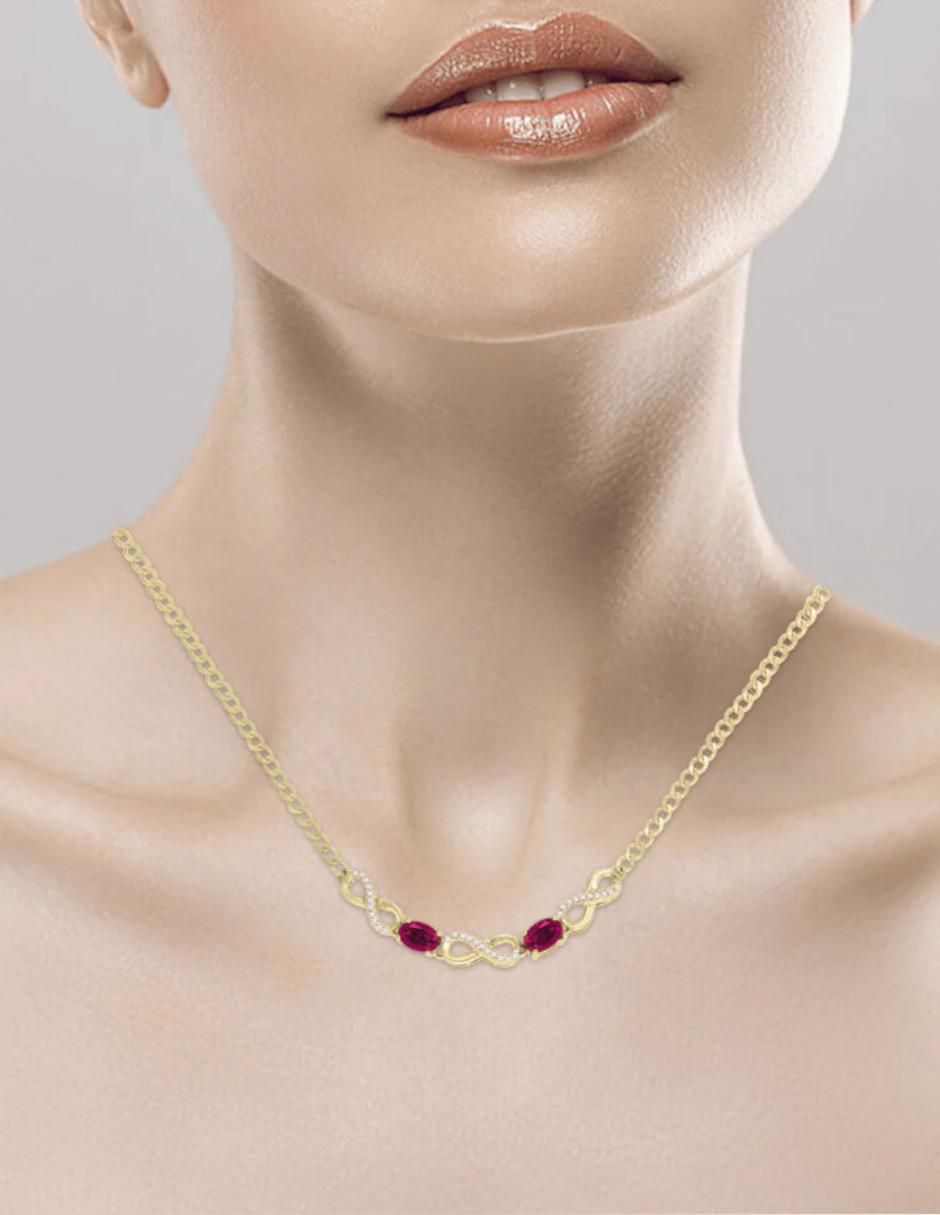 Gargantilla de infinito Lisa de oro 14 K