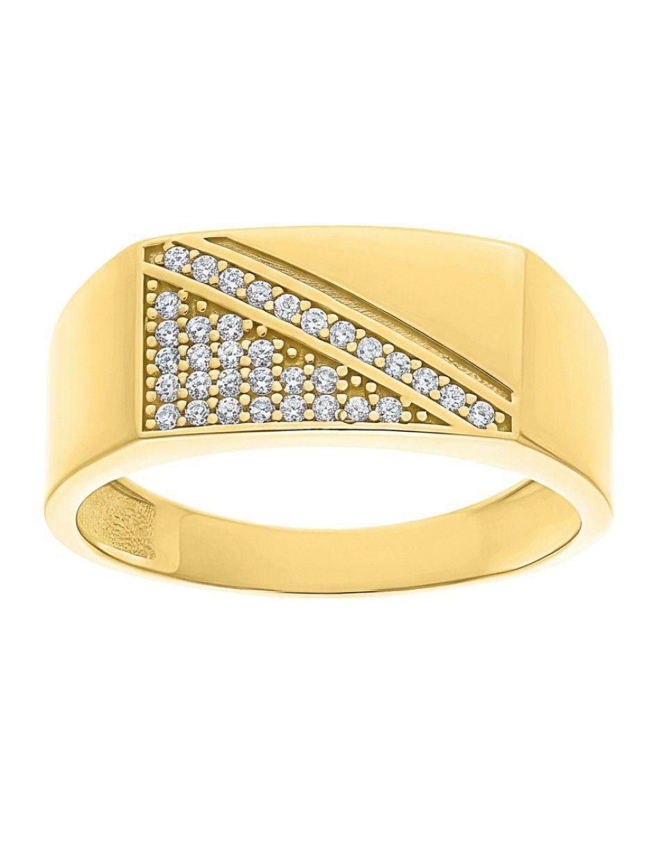Anillo circular 10 k de oro zirconia pulido Anillo circular 10 k de oro zirconia pulido