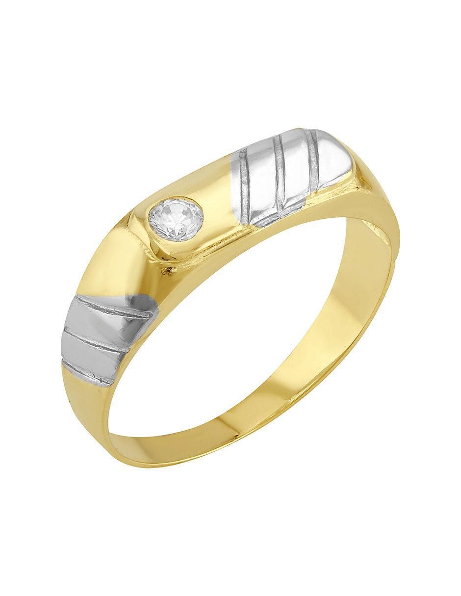 Anillo circular 10 k de oro zirconia pulido Anillo circular 10 k de oro zirconia pulido