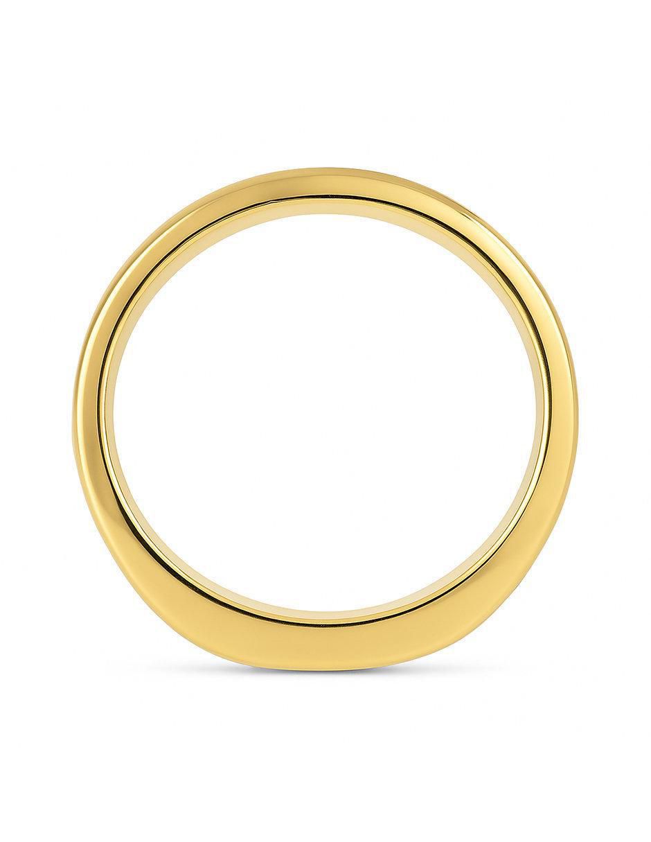Anillo circular 10 k de oro zirconia pulido