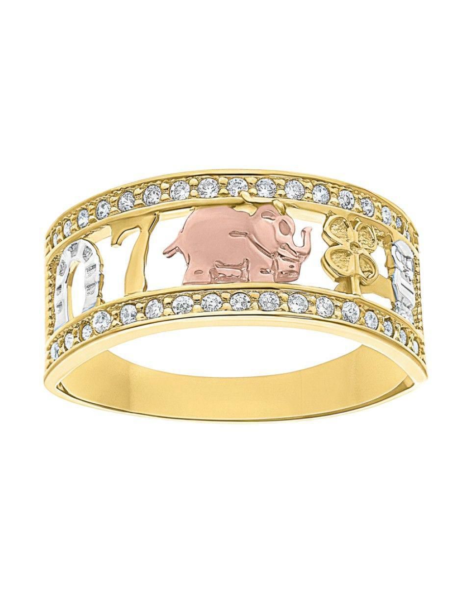 Anillo circular 10 k de oro zirconia pulido Anillo circular 10 k de oro zirconia pulido