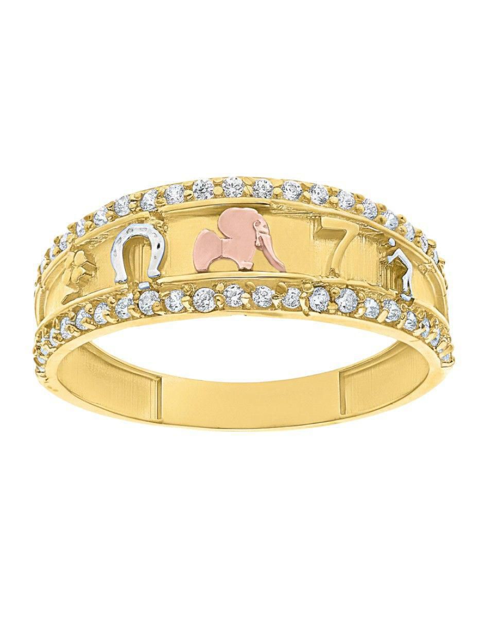 Anillo circular 10 k de oro zirconia pulido Anillo circular 10 k de oro zirconia pulido