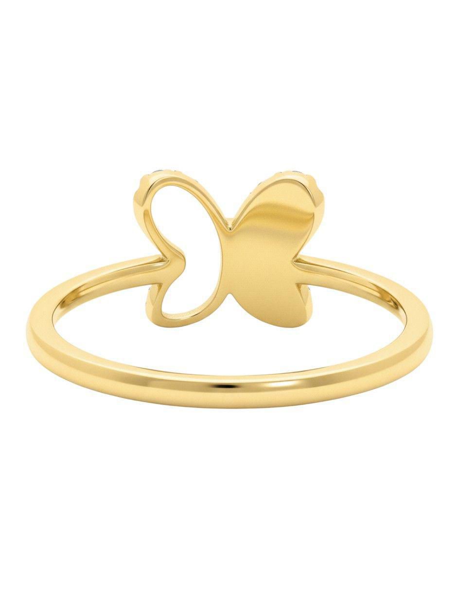 Anillo de mariposa 10 k de oro zirconia pulido