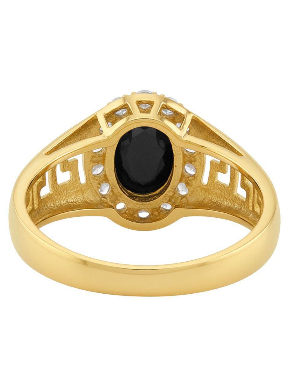 Anillo de oval 10 k de oro zirconia pulido 3