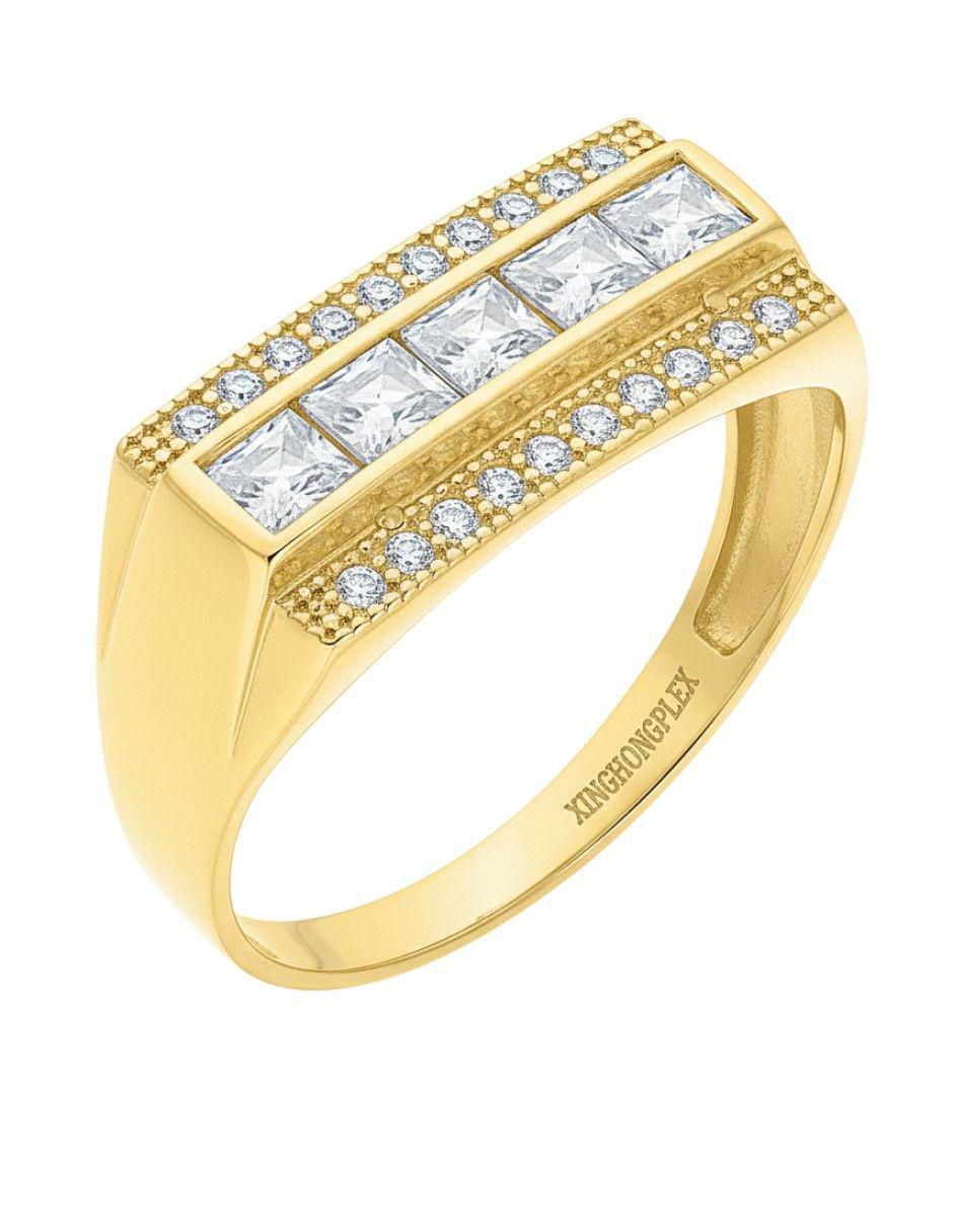 Anillo rectangular 10 k de oro zirconia pulido Anillo rectangular 10 k de oro zirconia pulido