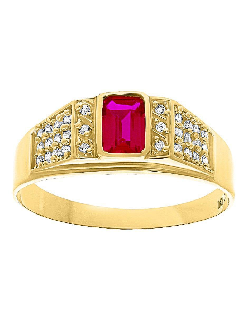 Anillo rectangular 10 k de oro zirconia pulido Anillo rectangular 10 k de oro zirconia pulido
