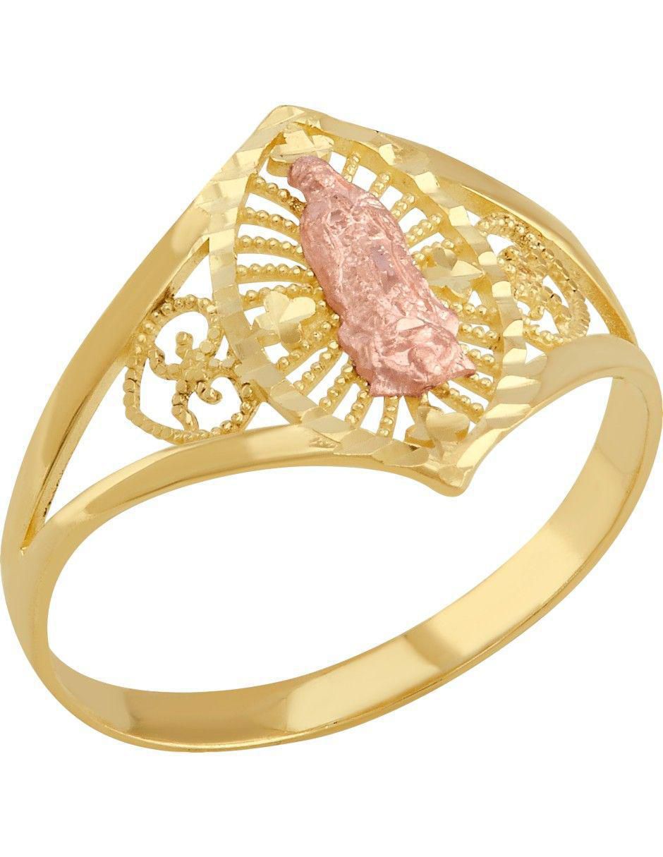 Anillo circular 10 k de oro zirconia pulido