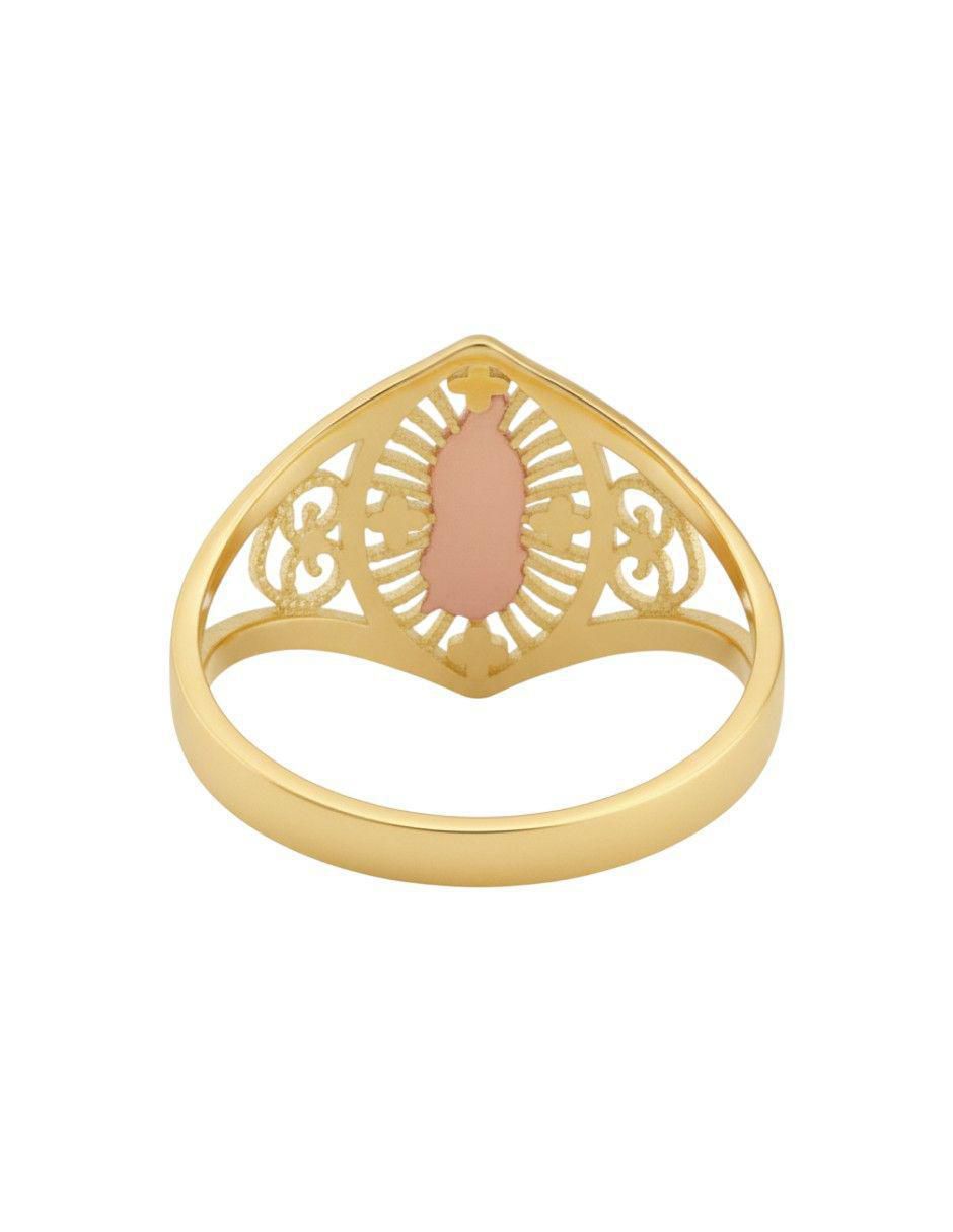 Anillo circular 10 k de oro zirconia pulido