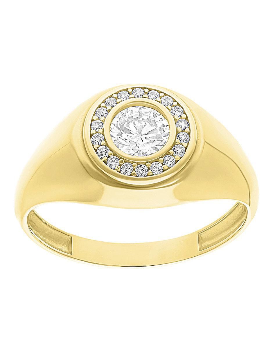 Anillo circular 10 k de oro zirconia pulido Anillo circular 10 k de oro zirconia pulido
