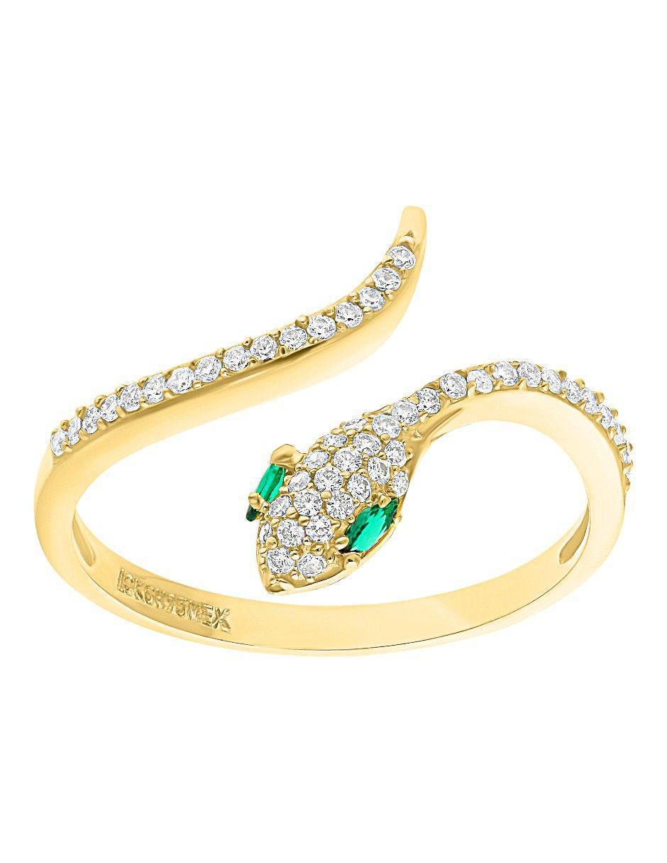 Anillo de serpiente 10 k de oro zirconia pulido Anillo de serpiente 10 k de oro zirconia pulido