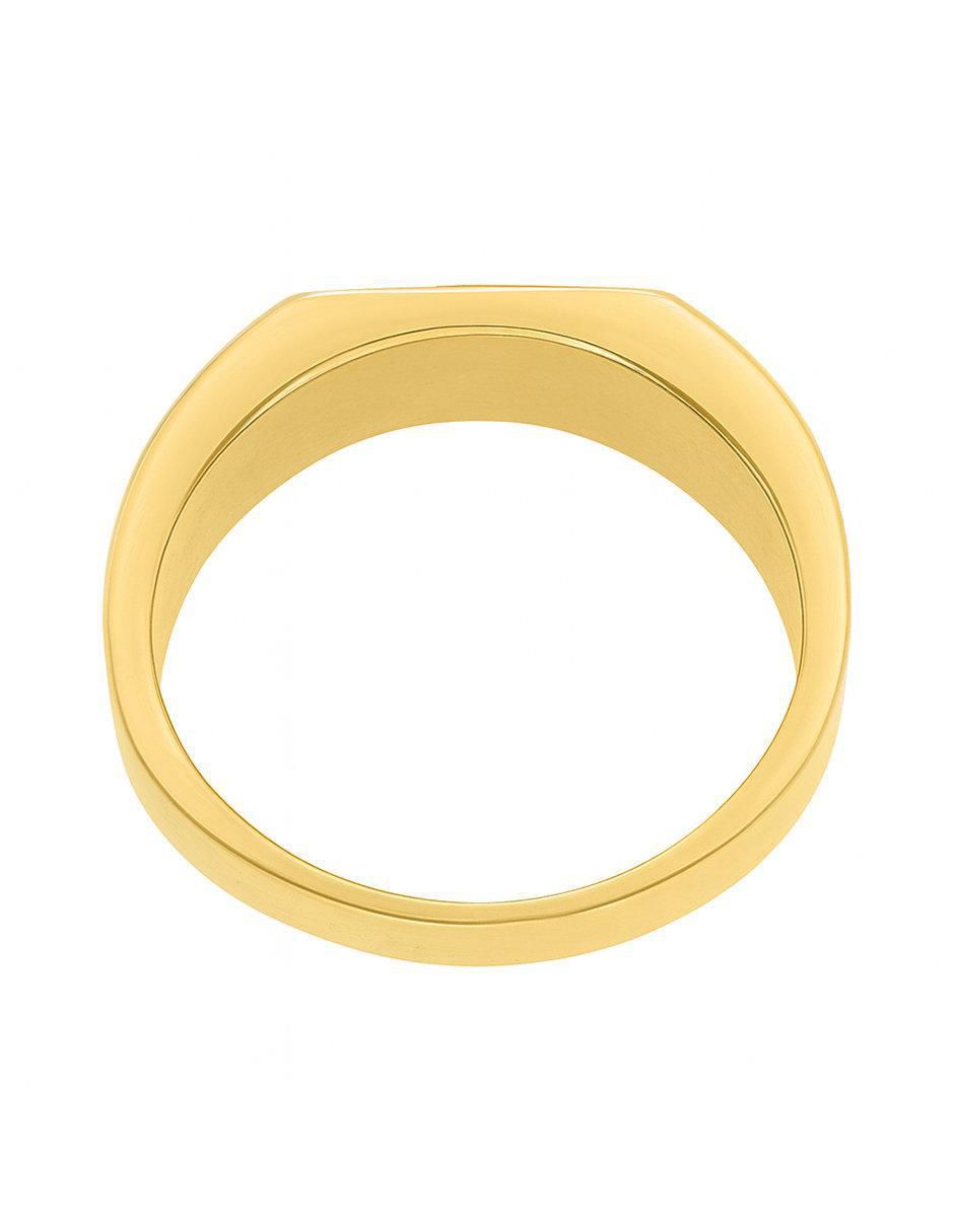 Anillo circular 10 k de oro zirconia pulido