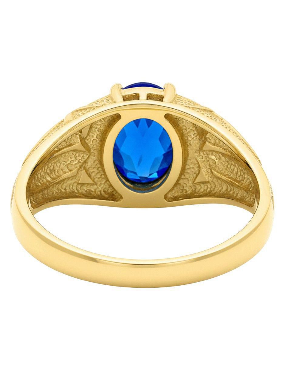 Anillo ovalado 10 k de oro zirconia pulido
