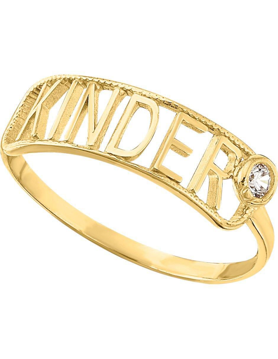Anillo rectangular 10 k de oro zirconia pulido