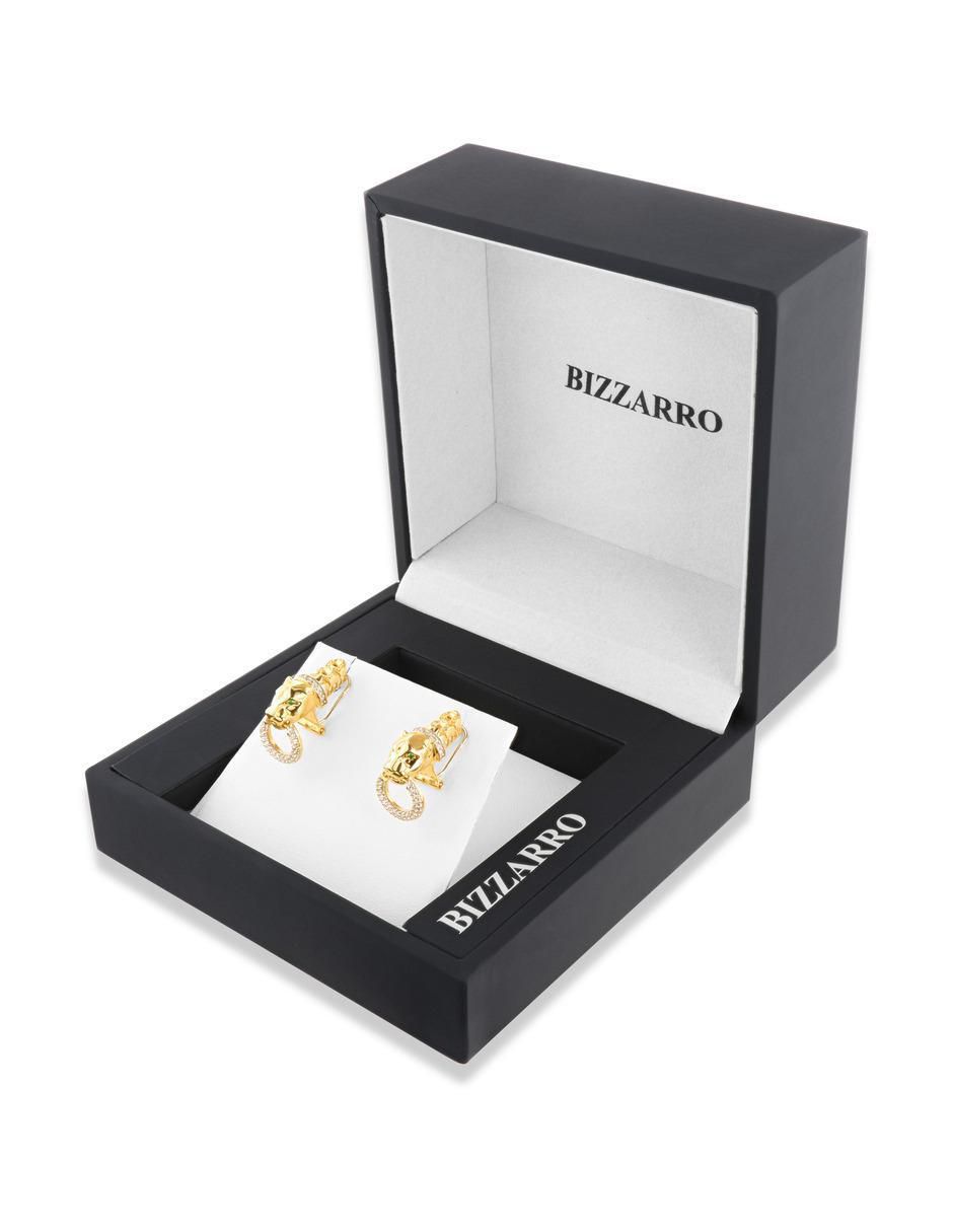 Aretes de pantera de oro amarillo 14 K con acabado brillante 4
