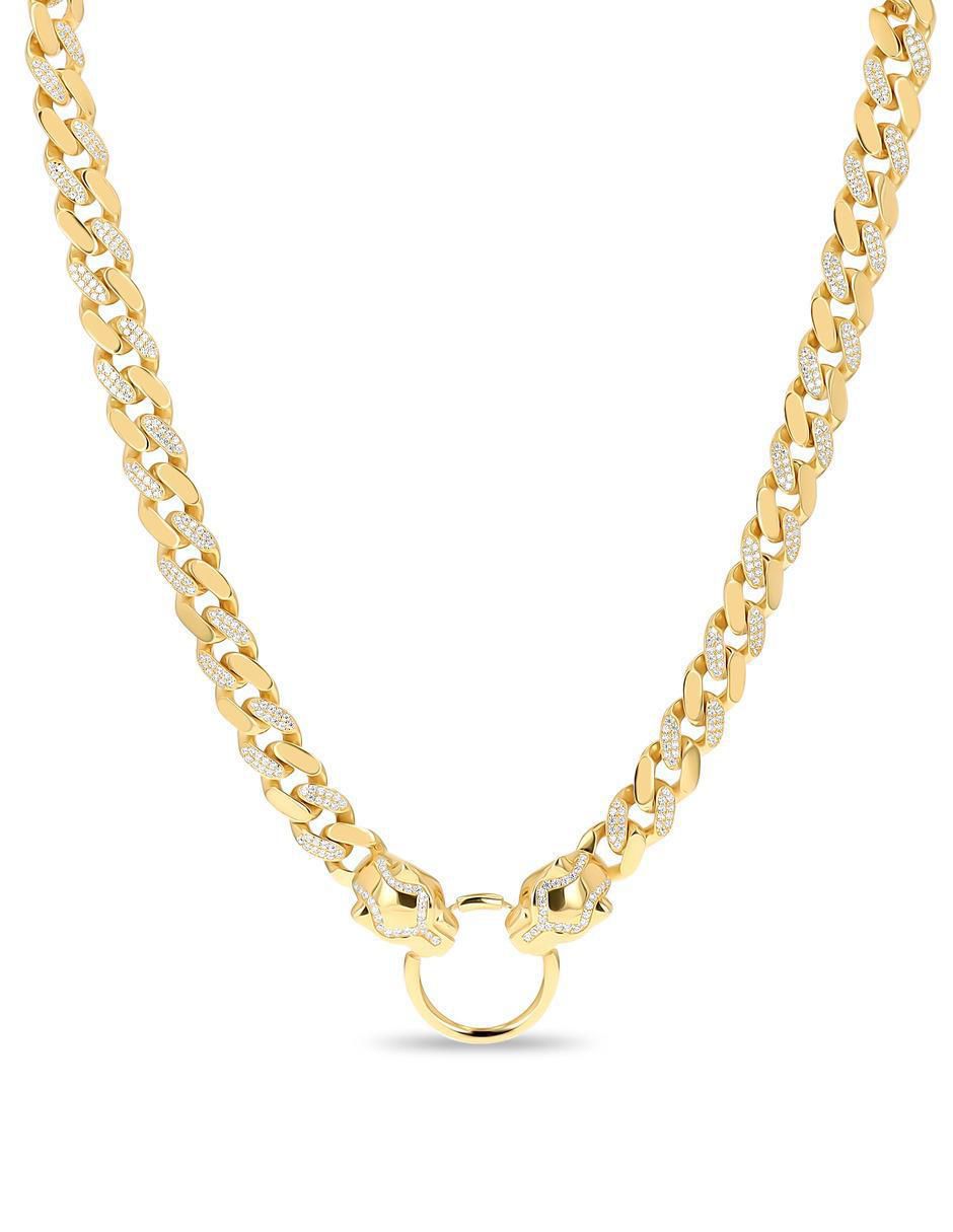 Gargantilla Jaguar de pantera de oro amarillo 14 K Gargantilla Jaguar de pantera de oro amarillo 14 K