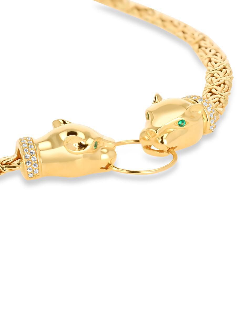 Gargantilla Jaguar pantera de oro amarillo 14 K 2