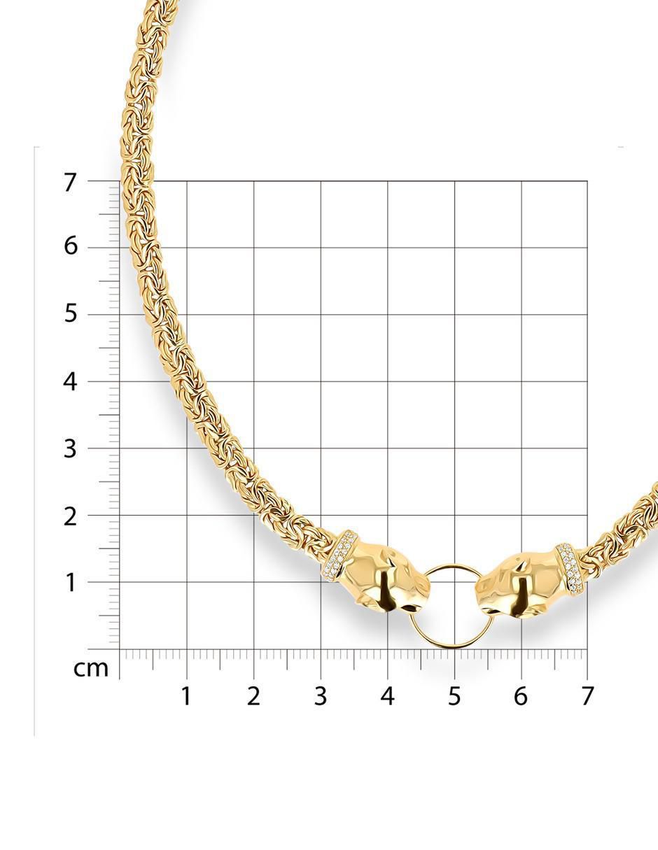 Gargantilla Jaguar pantera de oro amarillo 14 K 5