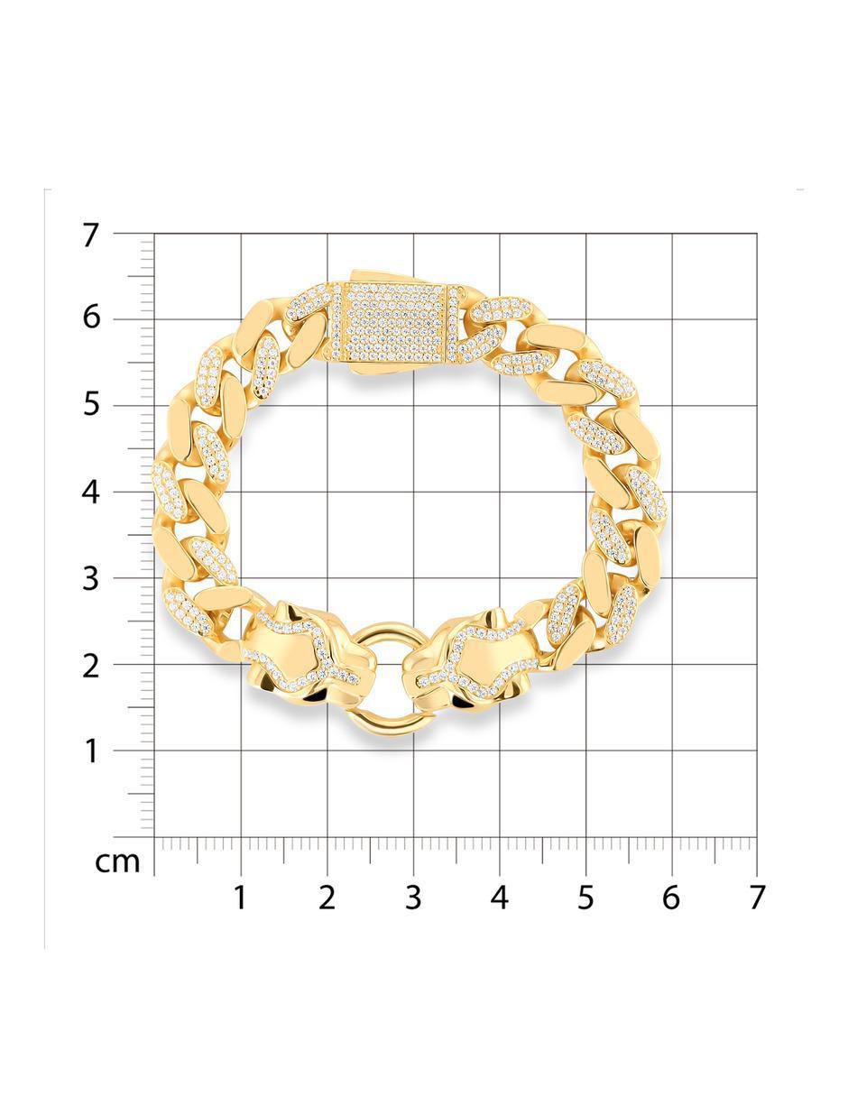 Pulsera de oro amarillo con zirconia 14 K acabado brillante 5