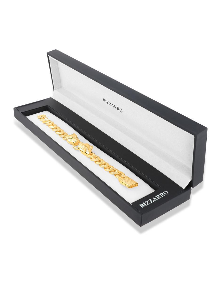 Pulsera de oro amarillo con zirconia 14 K acabado brillante 4